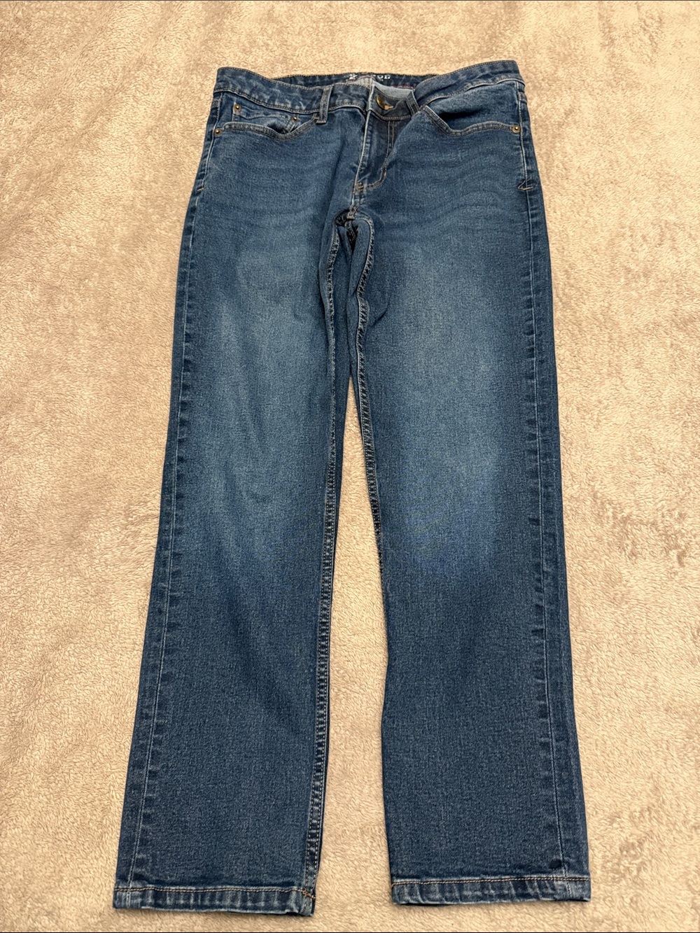 Izod Men's Dark Blue Straight Comfort Stretch Jeans, Size 32x29